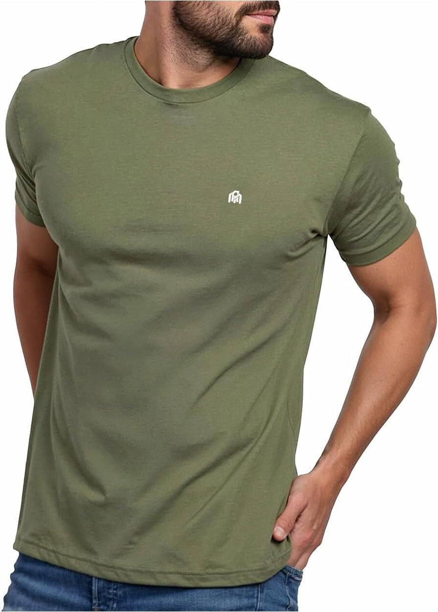 Men'S T-Shirts Soft Cotton Blend Crew Neck Tee S - 4XL Athletic Fit Plain & Logo Basic T-Shirt for Men