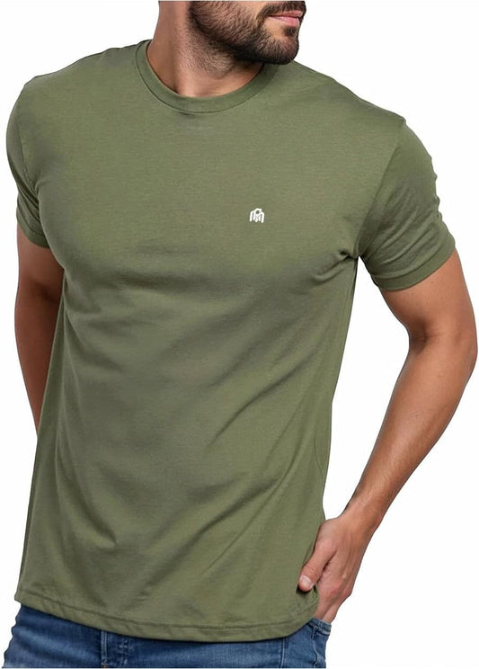 Men'S T-Shirts Soft Cotton Blend Crew Neck Tee S - 4XL Athletic Fit Plain & Logo Basic T-Shirt for Men