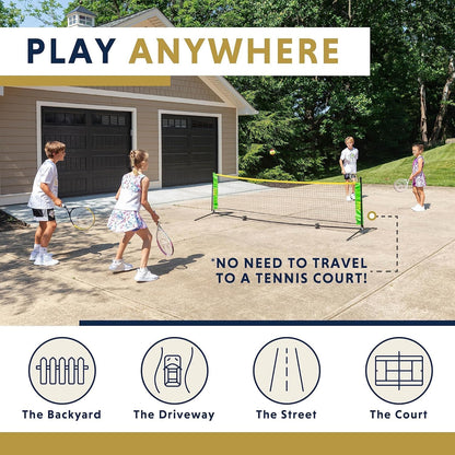Kids Tennis Racket with Training Videos – Aluminum Youth Tennis Racket with Neoprene Handle for Children Age 5-12 – Learn Faster and Play Better by