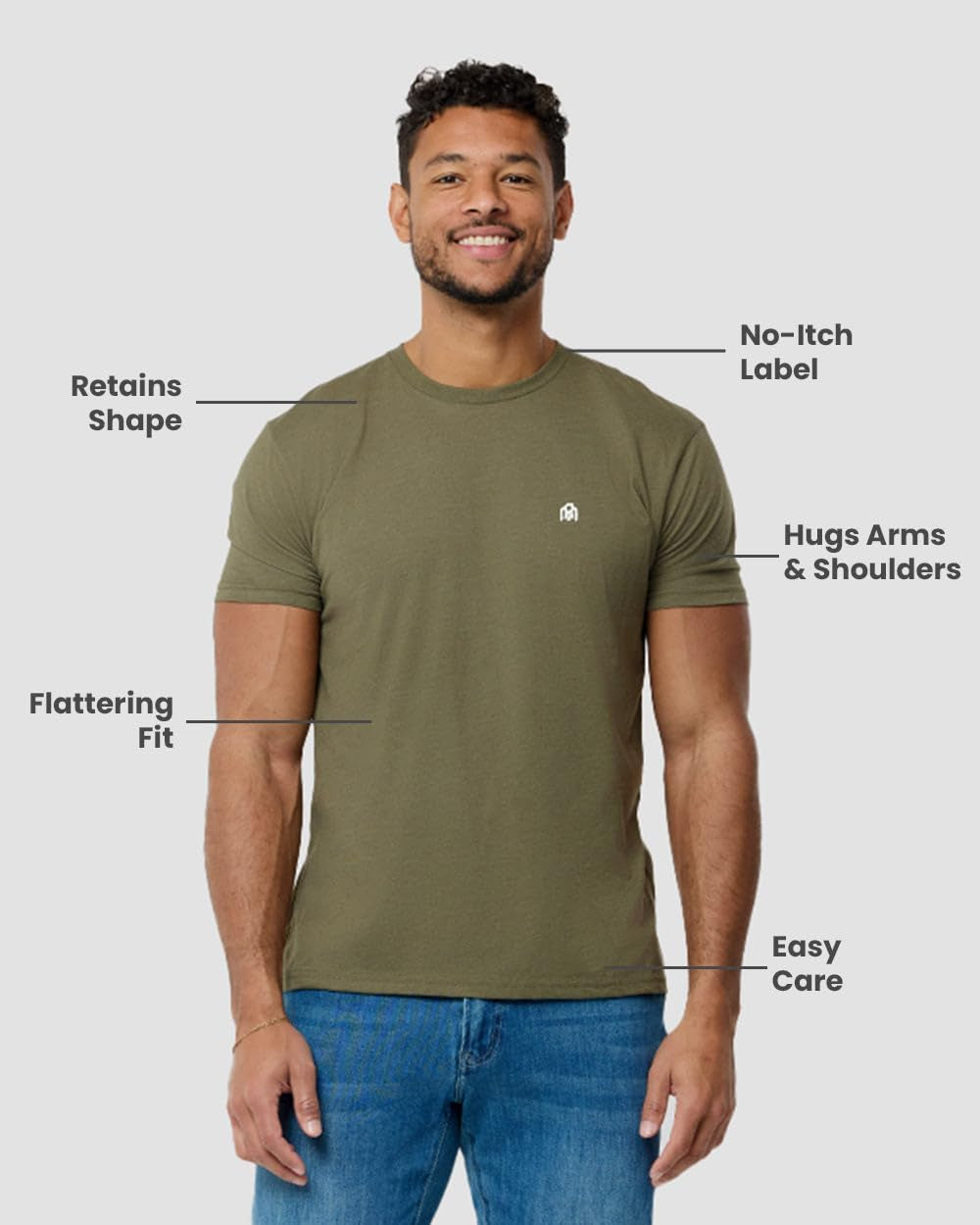 Men'S T-Shirts Soft Cotton Blend Crew Neck Tee S - 4XL Athletic Fit Plain & Logo Basic T-Shirt for Men